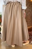 Made in Italy Runa Leather Look Skirt Clay